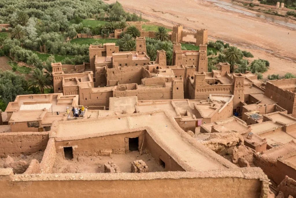 11 Days Moroco Tours: High angle shot of the kasbah ait ben haddou‌ historical village in morocco